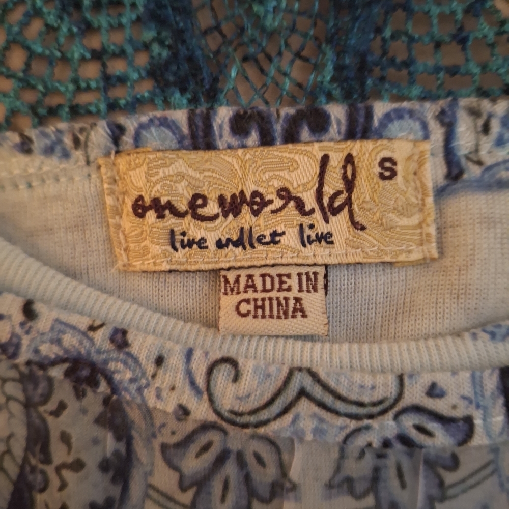 ONE WORLD Women's Multicolor Paisley Sleeveless Tank Tunic - Picture 5 of 9